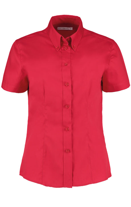 Kustom Kit Women's Corporate Oxford Blouse Short-Sleeved (Tailored Fit)