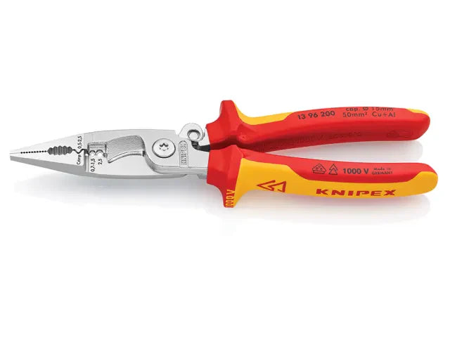 Knipex VDE Multifunctional Installation Pliers with Opening Spring 200mm