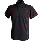 Finden & Hales Piped Performance Polo - Black/Red†