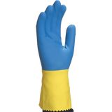 Delta Plus DUOCOLOR VE330 - uble-Layer Latex Chemical Gloves – Durable Protection & Enhanced Grip