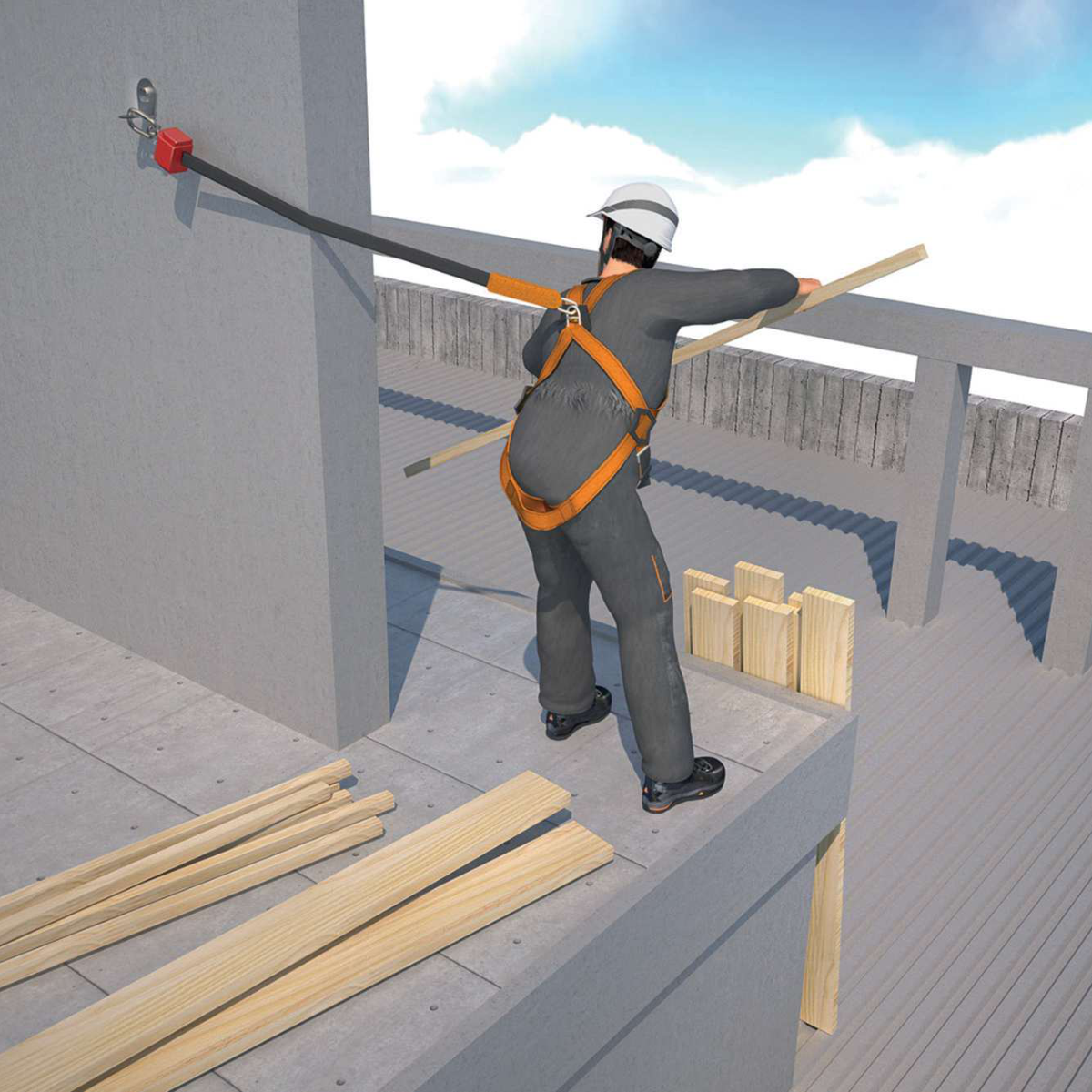 Delta Plus ELARA140 - Fall Arrest Kit with Two-Coloured Harness & Self-Retractable Fall Arrester
