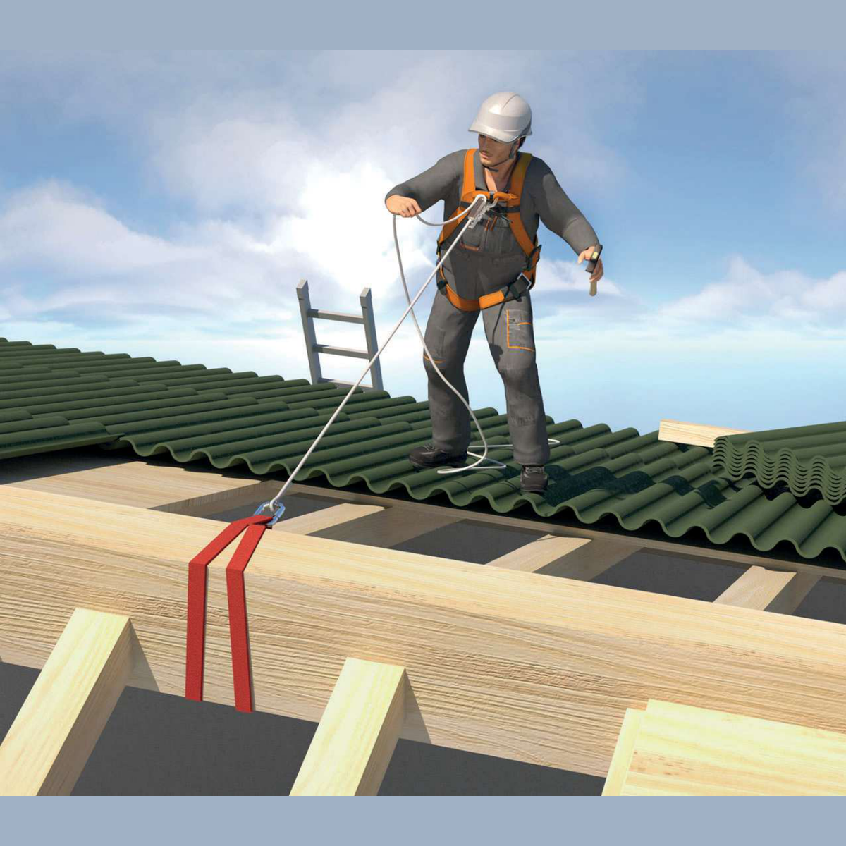 Delta Plus ELARA150 - Roofing Fall Arrest Kit with Secure Lifeline & Harness