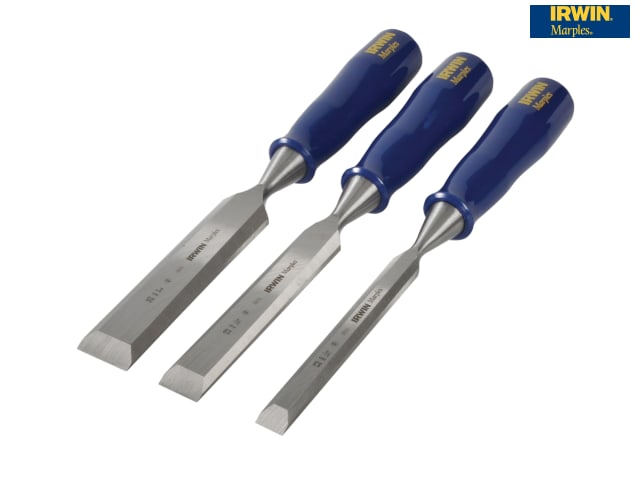 IRWIN® Marples® M444 Bevel Edge Chisel Blue Chip Handle Set, 3 Piece