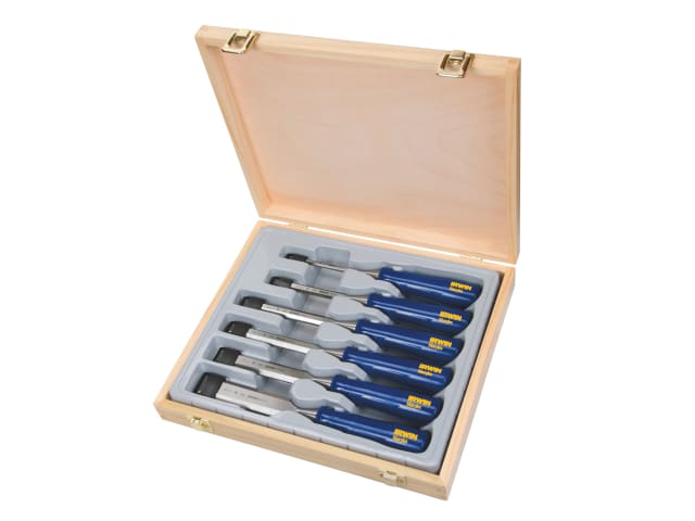 IRWIN® Marples® M444 Bevel Edge Chisel Blue Chip Handle Set, 6 Piece