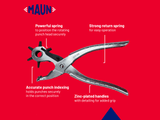 Maun Revolving Leather Hole Punch Pliers