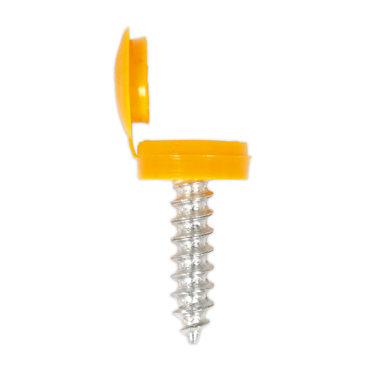 Sealey Numberplate Screw with Flip Cap 4.2 x 19mm Yellow Pack of 50