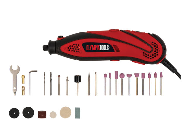 Olympia Power Tools Mini Rotary Multi-Tool with 40 Piece Accessory Set 135W 240V