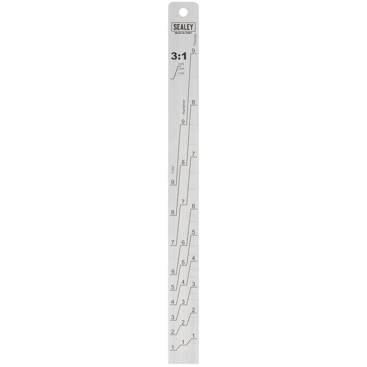 Sealey Aluminium Paint Measuring Stick 1:1/3:1