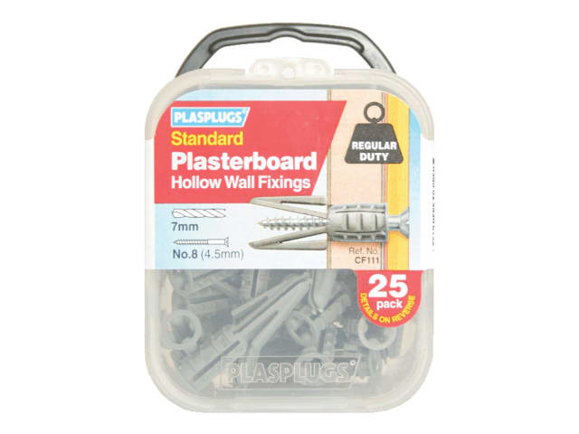 Plasplugs CF 111 Standard Plasterboard Fixings Pack of 25