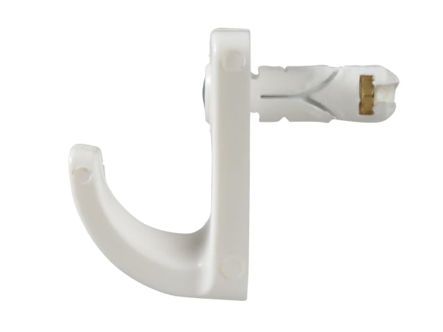 Plasplugs White Single Hollow Door Hook Pack of 1