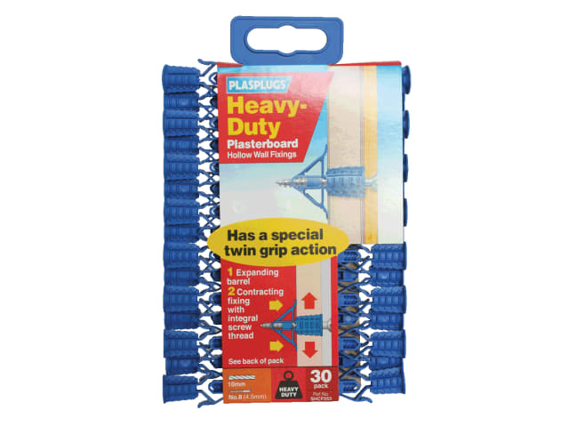 Plasplugs HCF 553 Heavy-Duty Plasterboard Fixings Pack of 30