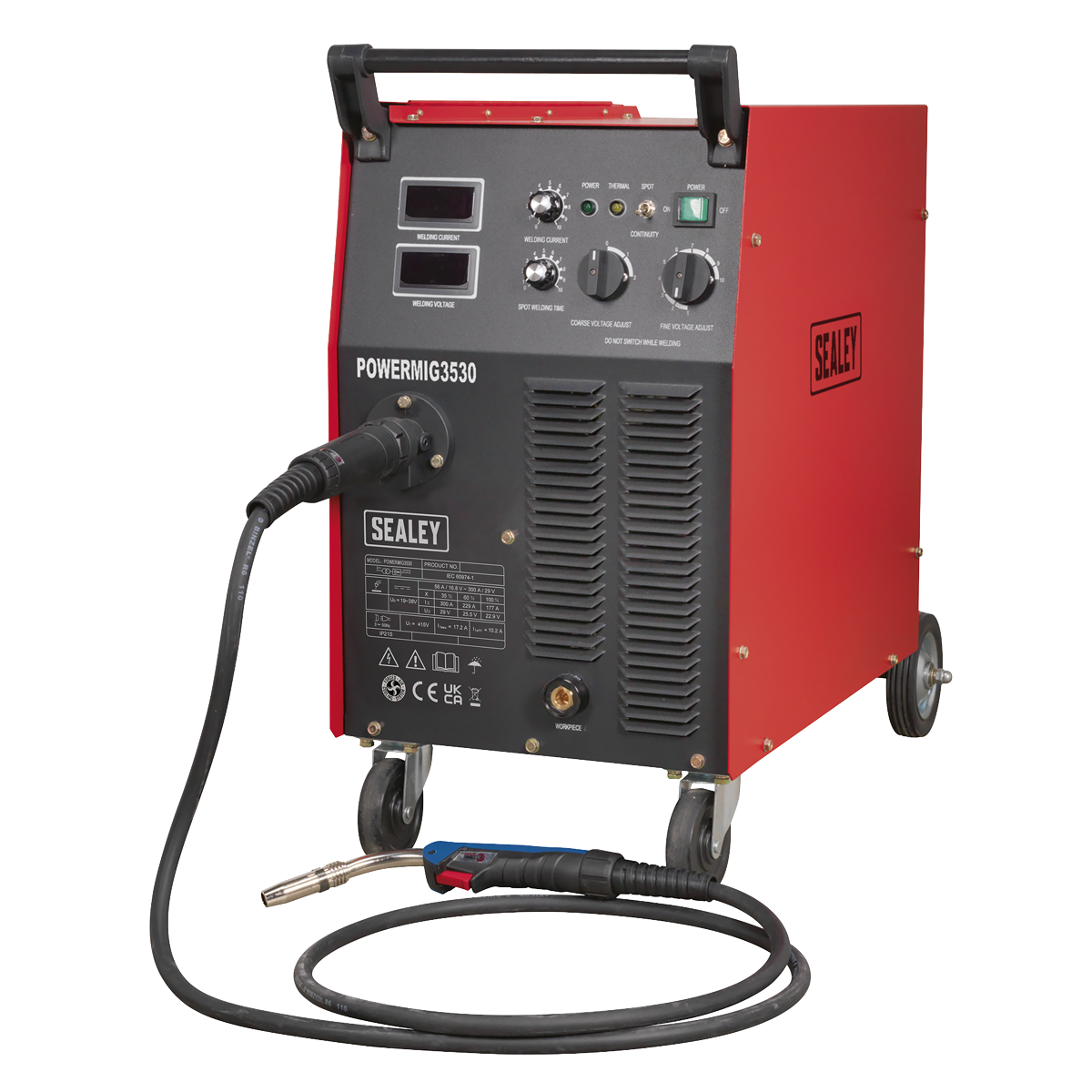 Sealey Professional MIG Welder 300A 415V 3ph with Binzel® Euro Torch