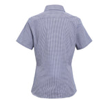 Premier Women's Microcheck (Gingham) Short Sleeve Cotton Shirt