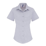 Premier Women's Stretch Fit Cotton Poplin Short Sleeve Blouse