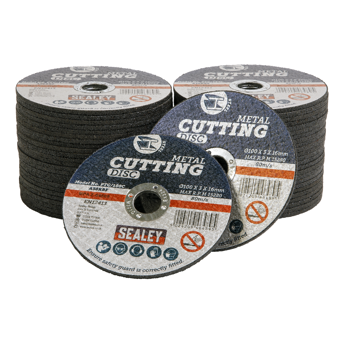 Sealey Cutting Disc Pack of 50 Ø100 x 3mm Ø16mm Bore