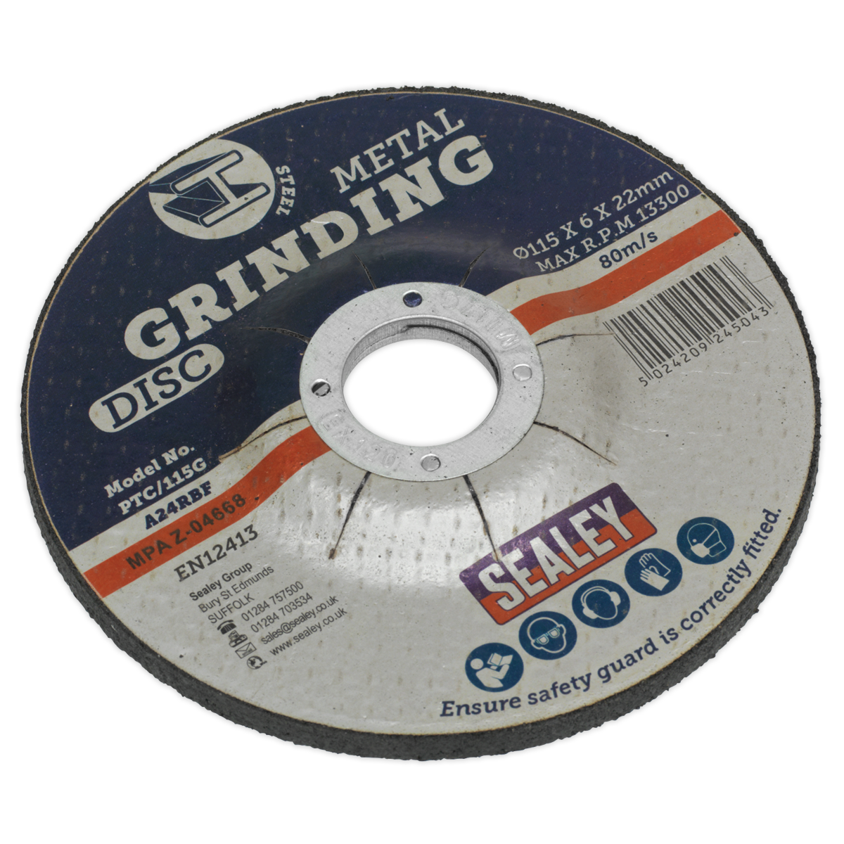 Sealey Grinding Disc Ø115 x 6mm Ø22mm Bore