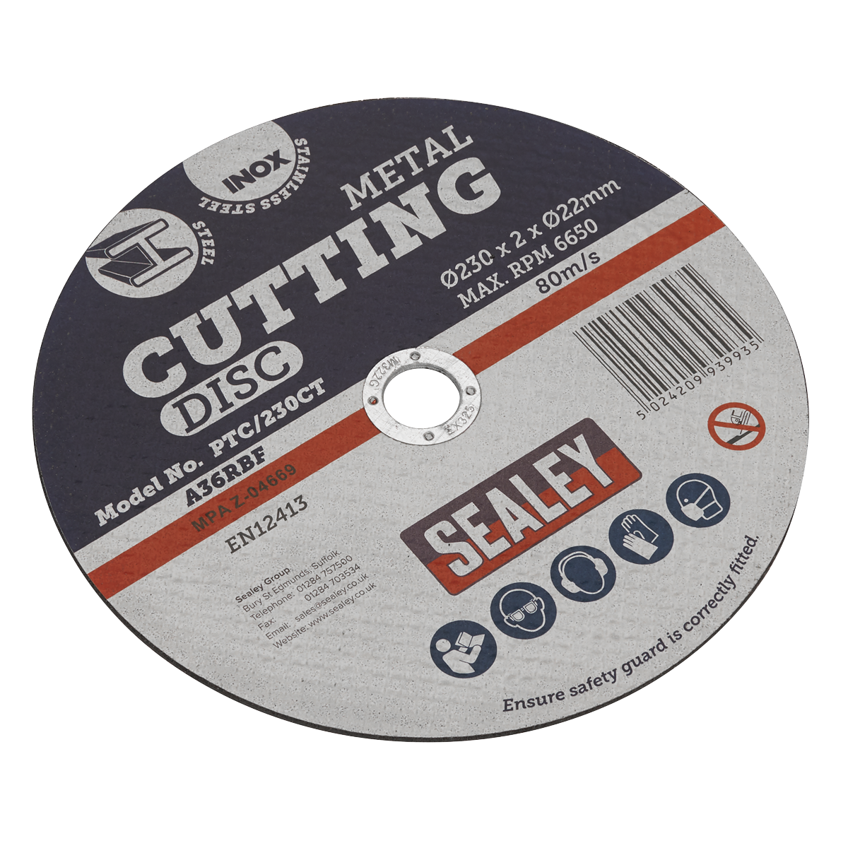 Sealey Cutting Disc Ø230 x 2mm Ø22mm Bore