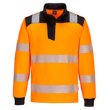 Portwest PW3 Hi-Vis 1/4 Zip Sweatshirt #colour_orange-black