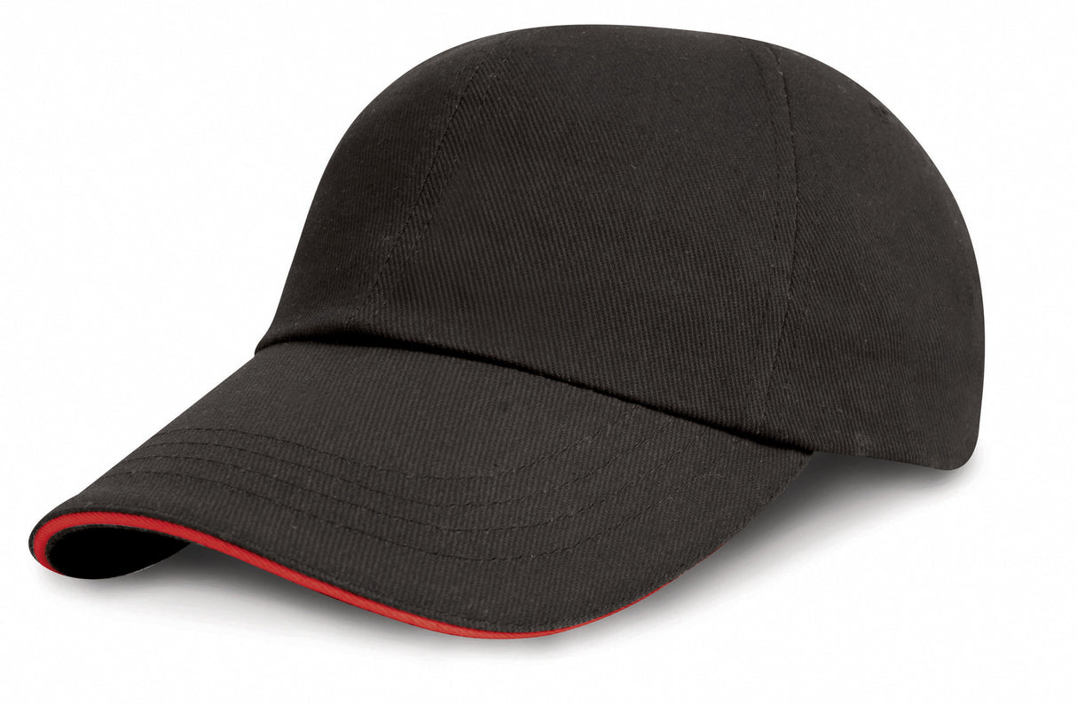 Result Headwear Low-Profile Heavy Brushed Cotton Cap With Sandwich Peak