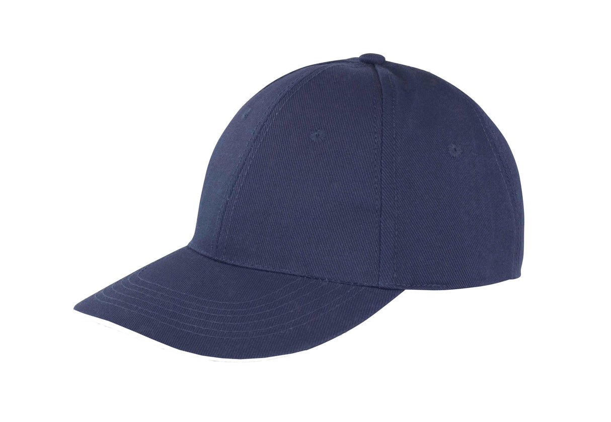 Result Headwear Memphis Brushed Cotton Low-Profile Sandwich Peak Cap