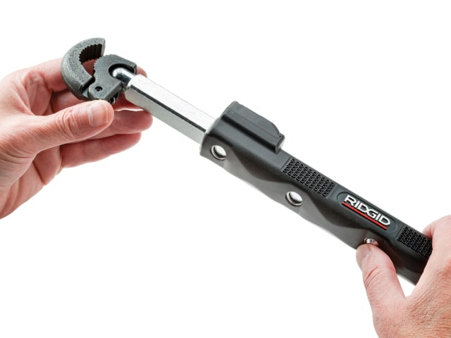 RIDGID 2017 Telescopic Basin Wrench with Led Work Light 12-32mm Capacity