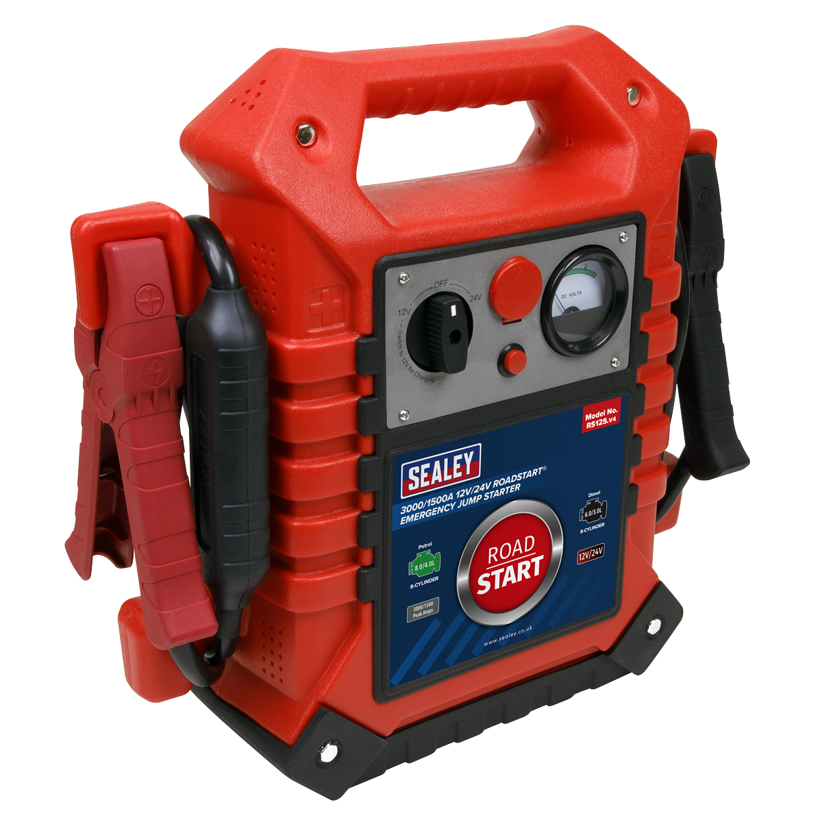 Sealey RoadStart® Emergency Jump Starter 12/24V 3000/1500 Peak Amps