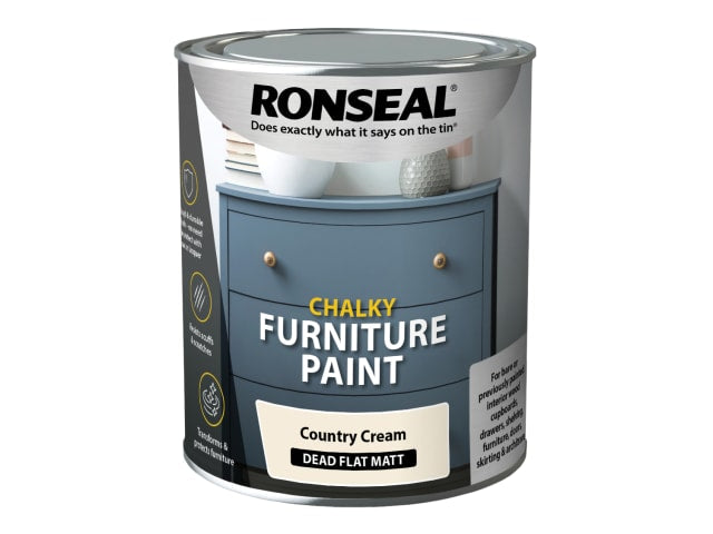 Ronseal Chalky Furniture Paint Country Cream 750ml