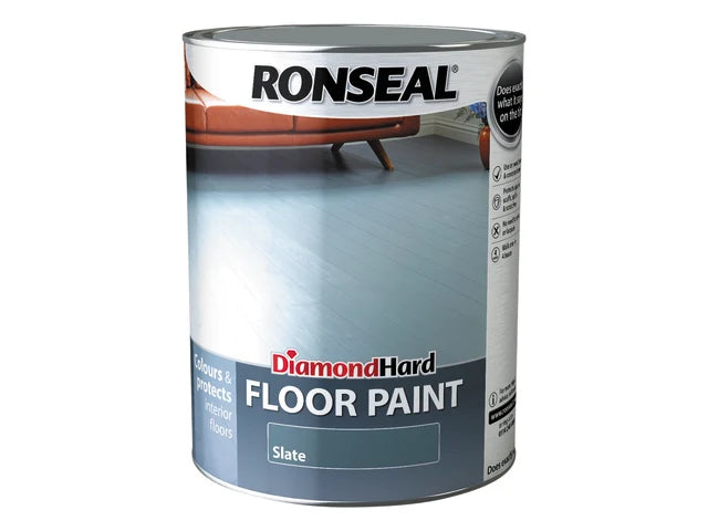 Ronseal Diamond Hard Floor Paint Satin Slate 5 litre