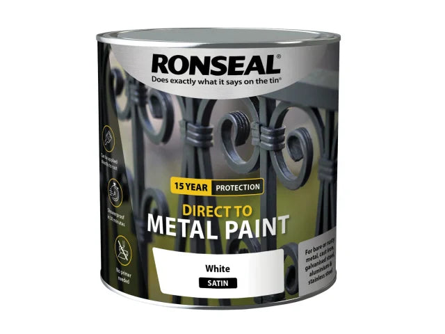 Ronseal Direct to Metal Paint White Satin 2.5 litre