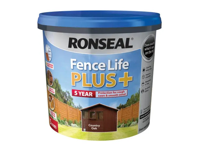 Ronseal Fence Life Plus+ Country Oak 5 litre