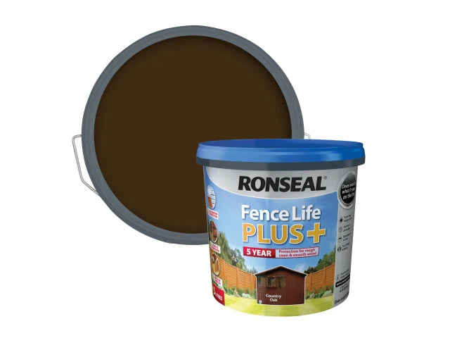 Ronseal Fence Life Plus+ Country Oak 5 litre