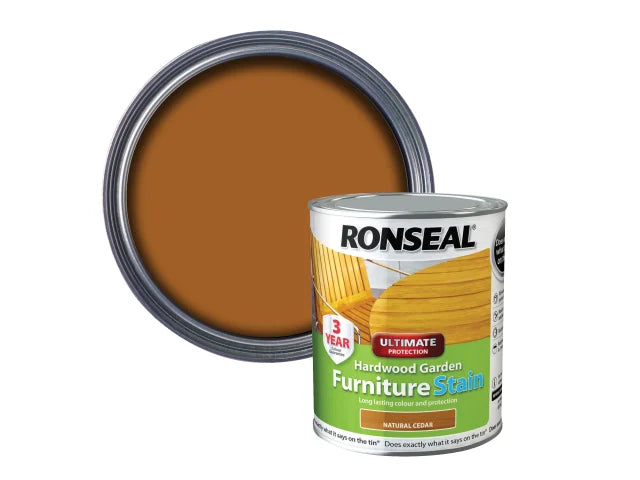 Ronseal Ultimate Protection Hardwood Garden Furniture Stain Natural Cedar 750ml