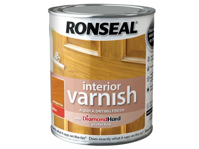 Ronseal Interior Varnish Quick Dry Gloss Antique Pine 750ml