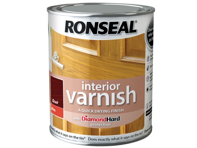 Ronseal Interior Varnish Quick Dry Gloss Teak 250ml