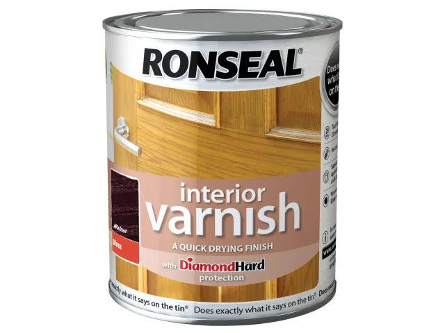 Ronseal Interior Varnish Quick Dry Gloss Walnut 750ml