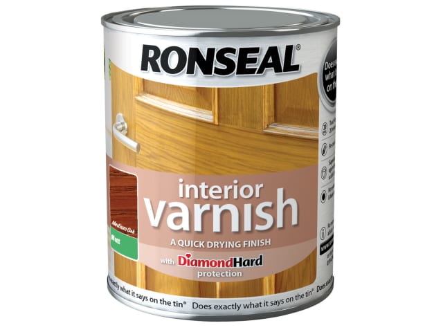 Ronseal Interior Varnish Quick Dry Matt Medium Oak 250ml