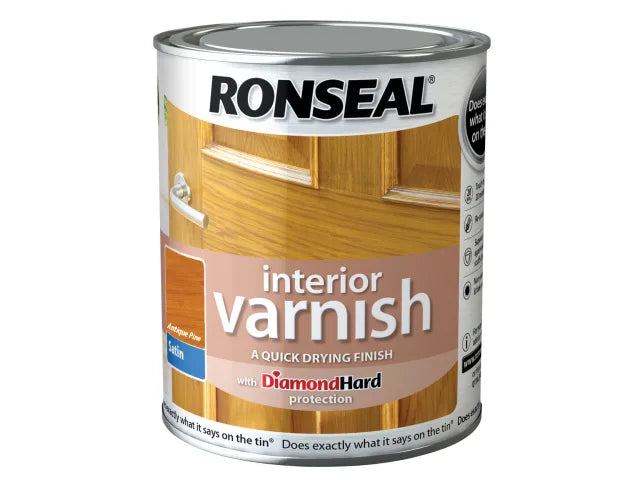 Ronseal Interior Varnish Quick Dry Satin Antique Pine 250ml