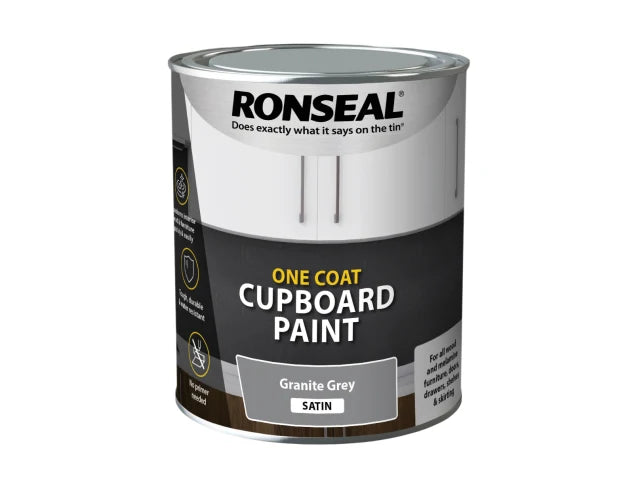 Ronseal One Coat Cupboard Paint Ivory Satin 750ml