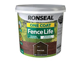 Ronseal One Coat Fence Life Dark Oak 5 litre