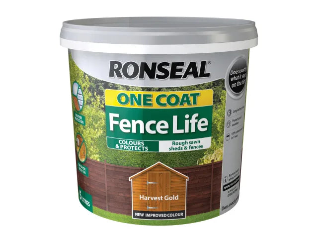 Ronseal One Coat Fence Life Harvest Gold 5 litre