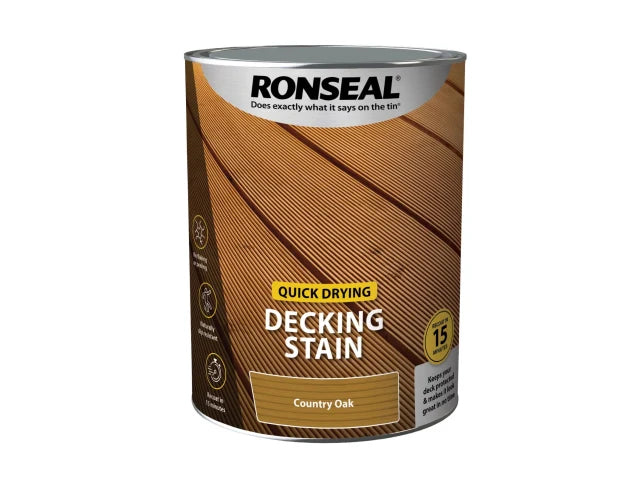 Ronseal Quick Drying Decking Stain Country Oak 5 litre