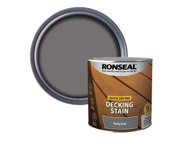 Ronseal Quick Drying Decking Stain Rocky Grey 2.5 litre