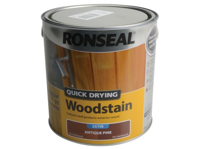 Ronseal Quick Drying Woodstain Satin Antique Pine 2.5 litre