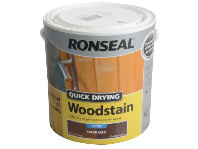 Ronseal Quick Drying Woodstain Satin Dark Oak 2.5 litre