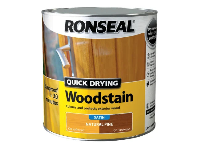 Ronseal Quick Drying Woodstain Satin Natural Pine 2.5 litre