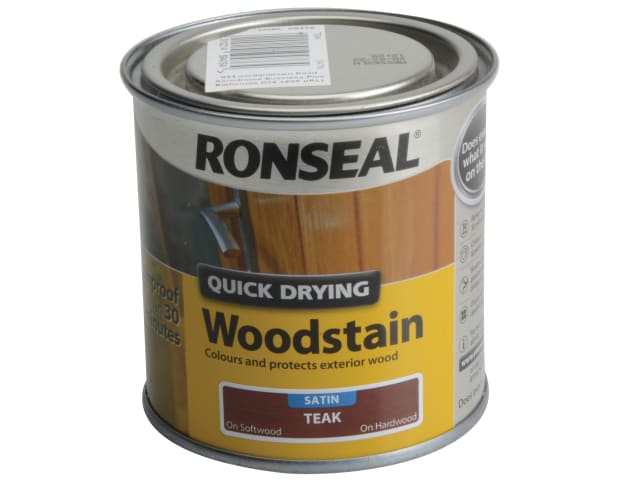 Ronseal Quick Drying Woodstain Satin Teak 250ml