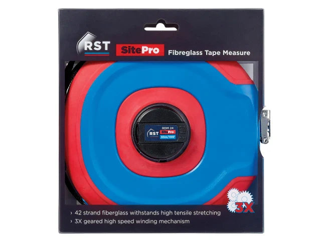 R.S.T. SitePro Fibreglass Tape 30m/100ft (Width 13mm)