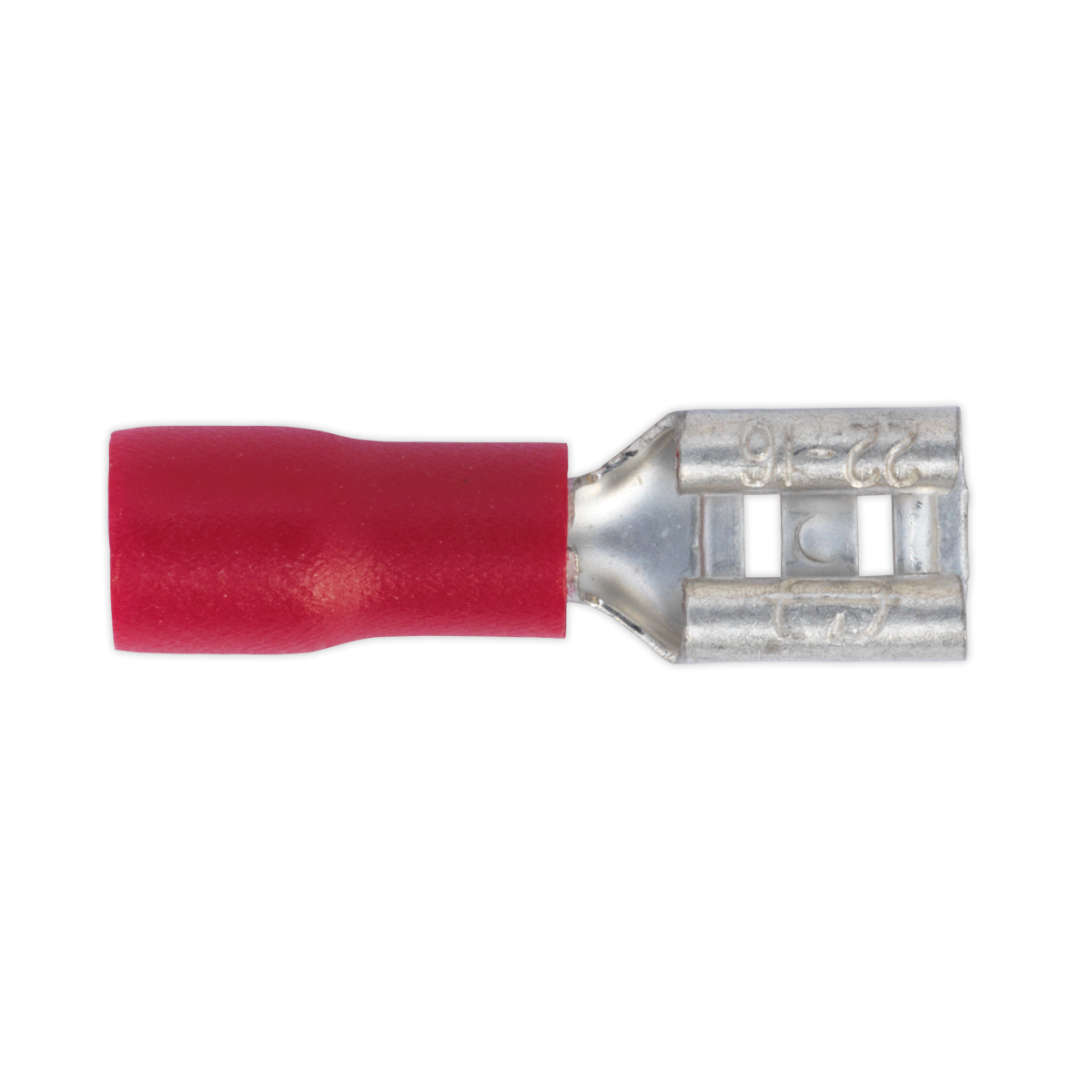 Sealey Push-On Terminal 4.8mm Female Red Pack of 100