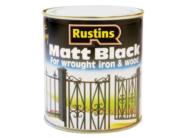 Rustins Matt Black Paint Quick Drying 2.5 Litre