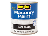 Rustins Quick Dry Masonry Paint Matt Black 500ml
